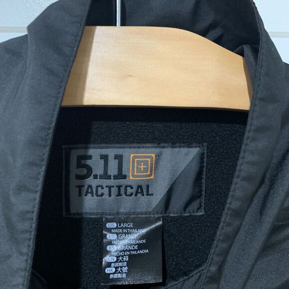 511 Tactical | Coat Jacket Black Lined Packable Front Zip Pockets- Size Large - Picture 5 of 10